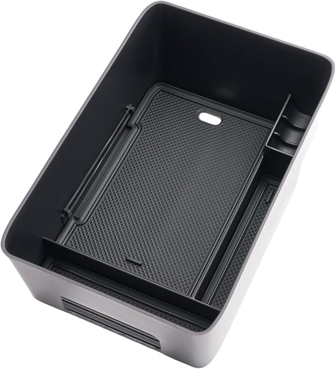 2024 2025 2026 Santa Fe Center Console Organizer for Hyundai Santa Fe (SE/SEL/XRT/Limited/Calligraphy), Durable ABS Plastic&Anti-Slip Rubber Console Tray 2026 2025 Santa Fe Hybrid Accessories