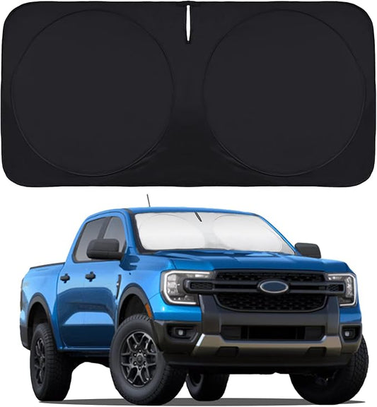 for 2026 Ranger Windshield Sunshade Window Sun Shade for 2019-2025 Ford Ranger XL/XLT Windshield Cover Custom-fit Foldable Sun Shield Protector Block UV Ray Car Accessories
