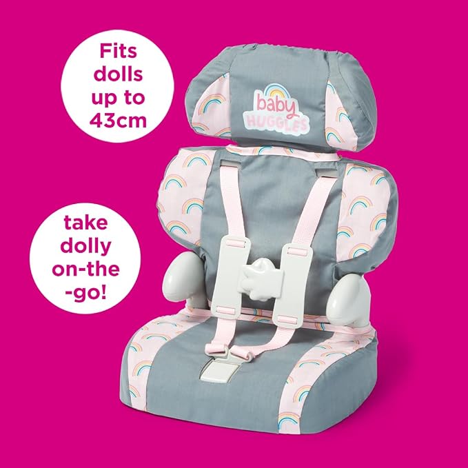 Casdon Grey Car Booster Seat. Dolls Car Booster Seat for Children Aged 3+. Suits Dolls Up to 35cm in Size