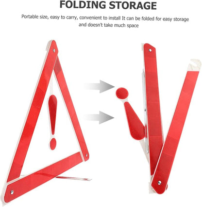 2pcs Car Warning Sign Safety Triangle Car Warning Triangle for Road Safety Kit and Easy to Use