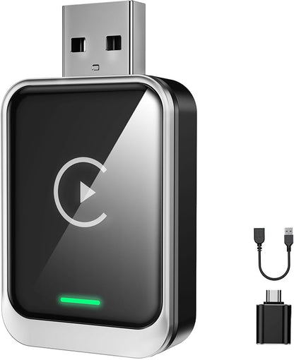 KAIY Wireless Carplay Adapter for iPhone & Android Auto, Convert Wired to Wireless Apple CarPlay Adapter, Car Play USB C USB A Dongle Plug & Play No Delay Stable Connection for iOS 10+, Android 11+