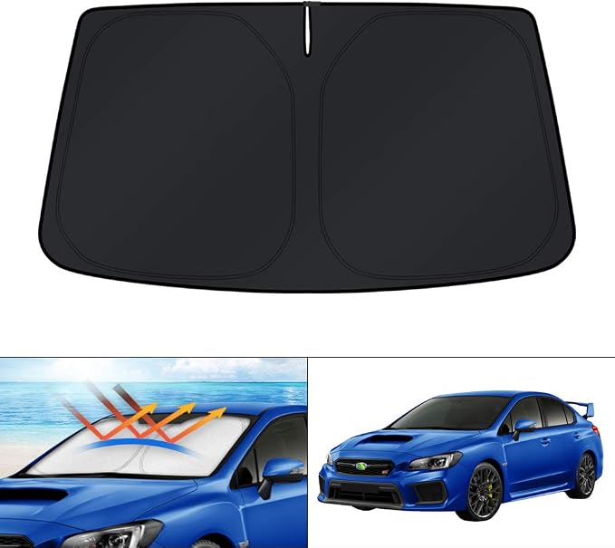 KUST Windshield Sun Shade for 2017-2023 Subaru Impreza WRX Sedan Impreza WRX Hatchback WRX STI Accessories Custom Fit Window Shade Sun Visor Protector Foldable Blocks UV Rays