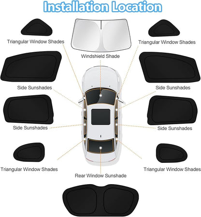 KUST Car Window Shades for Honda Fit 2015-2020 Windshield Sun Shade Side Window Cover UV Block Privacy Protection Accessories for Camping Blackout Rear Back Full Set 10PCS