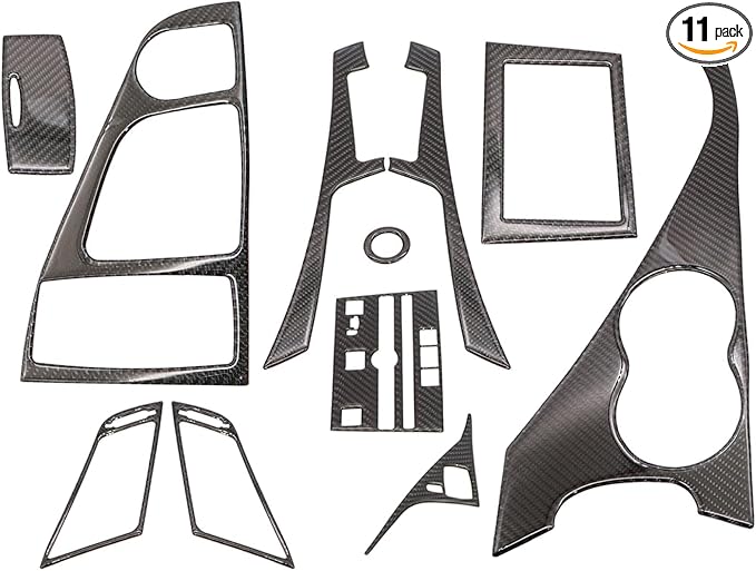 NLQR 11pcs Real Carbon Fiber Interior Trim Kit, Carbon Fiber Kits Interior Trim Cover Fit for Infiniti Q50 2014-2024 for Q60 2017-2022 Carbon Fiber Interior Set Trim Kit
