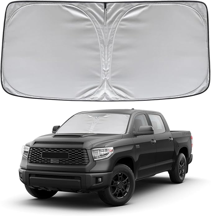 KAYZT Windshield Sun Shade for 2007-2021 Toyota Tundra Foldable Sunshade Front Window Custom Fit Car Accessories