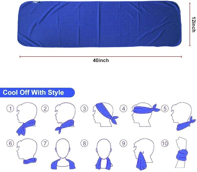 Sukeen [4 Pack Cooling Towel (40"x12"),Soft Microfiber Chilly Towel for Yoga,Sport,Running,Gym,Workout,Camping,Fitness,Workout & More Activities