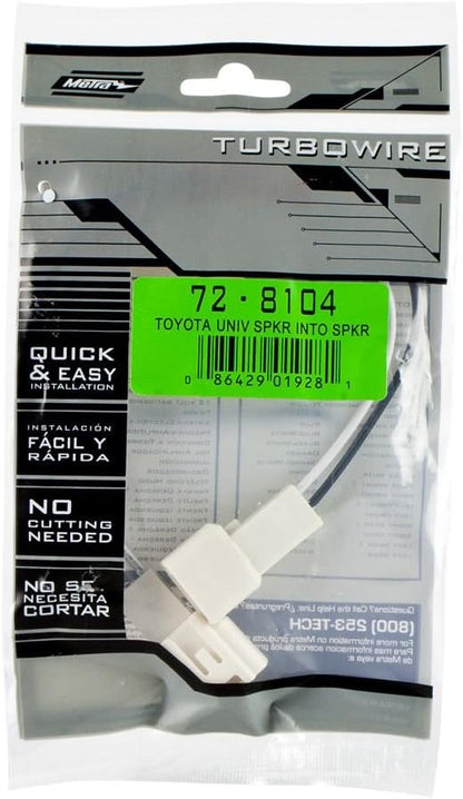 Metra Speaker Harnesses - 72-8104 Fits Select Honda/Hyundai/Isuzu/Lexus/Mitsubishi/Pontiac/Scion/Subaru/Toyota Vehicles 1988-2025