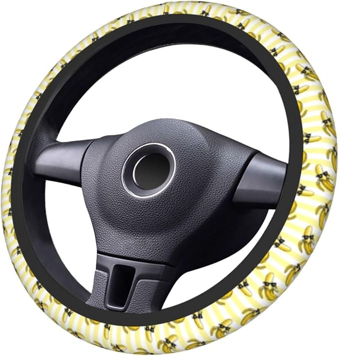 Banana Steering Wheel Covers Non Slip Neoprene Universal 15 Inch Steering Wheel Protector Car Cover for Men Women