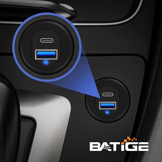 Type C 3.0 USB 3.0 Alloy Shell Car Mount Flush USB Port Cable Male to Female, Car Truck Boat Motorcycle Dashboard Panel Extension Cable LED Indicator - 3ft