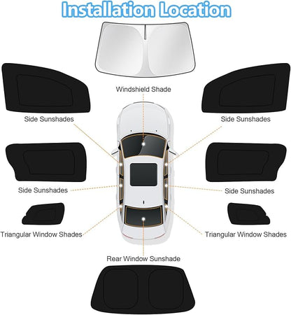 KUST Car Window Shades for Toyota Sienna 2011-2017 2018 2019 2020 Windshield Sun Shade Side Window Cover UV Block Privacy Protection Accessories for Camping Blackout Rear Back Full Set 8PCS
