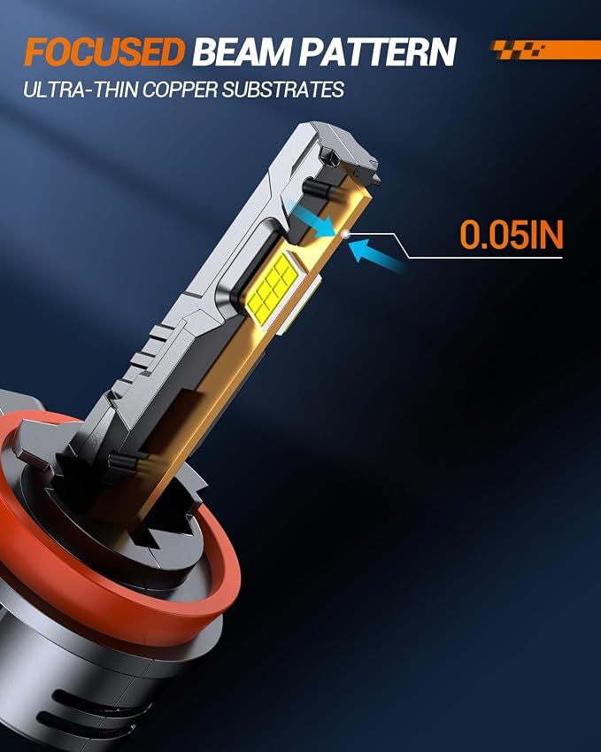 SEALIGHT 9005/HB3 H11/H8/H9 Bulb 10x Brightness 140,000LM Wireless, HB3 H9 Lights With Cooling Fan, 1:1 Subsize Quick Installation 70000Hrs Lifespan, Headlight Eyebrows, Pack of 4