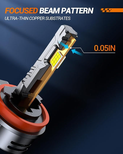 SEALIGHT 9005/HB3 H11/H8/H9 Bulb 10x Brightness 140,000LM Wireless, HB3 H9 Lights With Cooling Fan, 1:1 Subsize Quick Installation 70000Hrs Lifespan, Headlight Eyebrows, Pack of 4