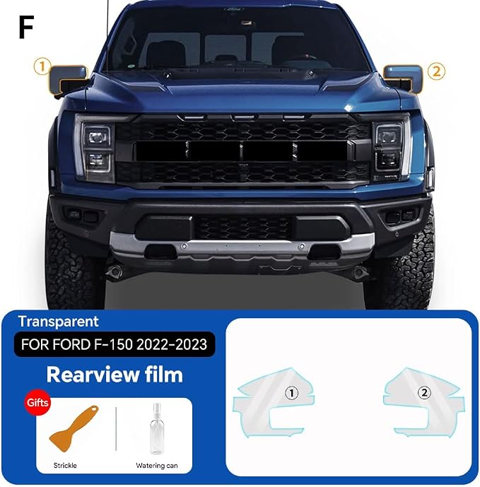 for Ford F-150 2022-2026 TPU PPF Paint Protective Film Custom Fit Clear Coating Paint Protection Film, Scratch Resistant & Self Healing Armor Shield Guard Finishing Accessories for Rearview