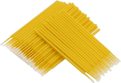 Saihisday Touch Up Paint Brushes for Automotive Paint Chip Repair Disposable Micro Applicators 2.5MM Yellow 100PCS