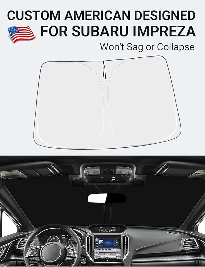Proadsy Windshield Sunshade for Subaru Impreza 2015-2025 2026 Custom Fit WRX Sedan, Base, Premium, Limited, STI, STI Limited, Foldable Shade Sun Visor Protector Blocks UV Rays Keep Car Cooler