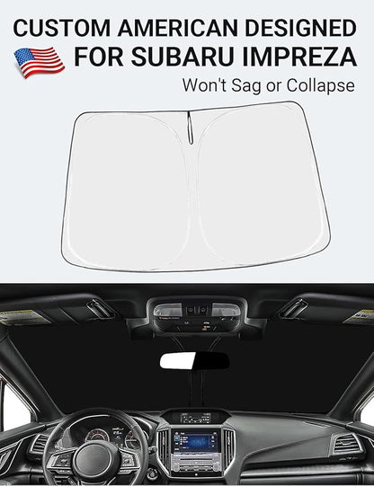 Proadsy Windshield Sunshade for Subaru Impreza 2015-2025 2026 Custom Fit WRX Sedan, Base, Premium, Limited, STI, STI Limited, Foldable Shade Sun Visor Protector Blocks UV Rays Keep Car Cooler