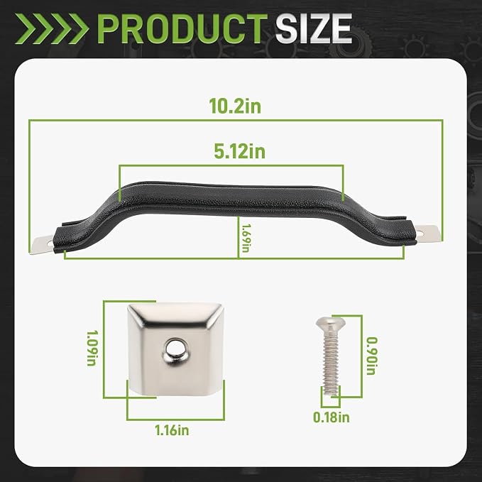 55009801K Front Interior Door Handle Pull Strap Kit | Compatible with Jeep Wrangler YJ 1987-1995 Black Left Driver and Right Passenger Side Pack of 2