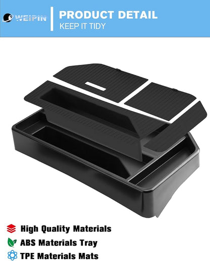 For Center Console Screen Organizer Tray ABS Materials Compatible with 2022–2026 Silverado&Sierra 1500/2024–2026 Silverado 2500HD/3500HD 13.4 Inch Center Console Screen Organizer