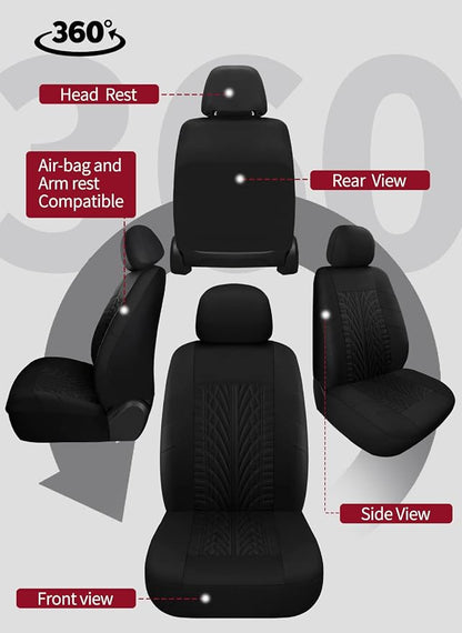 VarCozy Car Seat Covers Front Pair,Universal Cloth for Car,Breathable & Washable SUV, Sedan, Van, Automotive Interior Covers, Airbag Compatible
