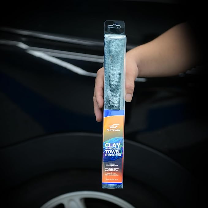3 Pack Micro-Rib Clay Towel for Auto Detailing, Fine Grade Synthetic Decontamination Towel for Car Paint & Glass, Smooth Glide Surface Prep for Polishing, Wax & Ceramic Coating