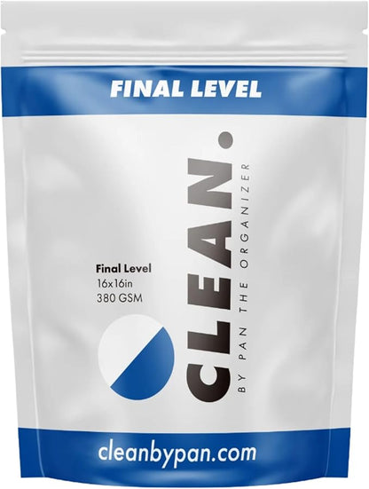 Clean Final Level Microfiber Towel 10-Pack – 350 GSM Edgeless Dual-Pile Microfiber Detailing Cloths for Car, Home, and Garage – Ultra-Soft, Lint-Free, Streak-Free Cleaning – 16” x 16”