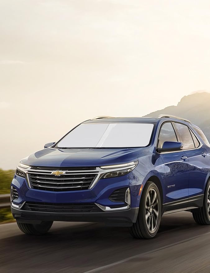 Proadsy 2026 Upgrade Front Windshield Sun Shade Foldable Sun Shade Protector Custom Fit 2018-2025 Equinox Accessories