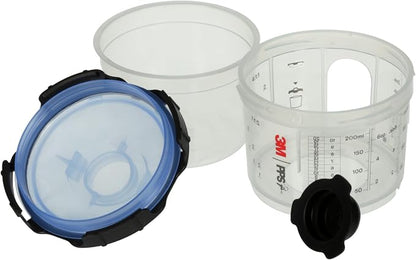 3M PPS 2.0 Spray Gun Cup, Lids and Liners Kit, 26314, Mini, 6 Ounces, 125-Micron Filter, Use for Cars, Furniture, House and More, 1 Paint Cup, 50 Disposable Lids and Liners, 32 Sealing Plugs