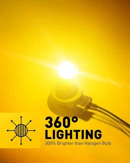 AUXITO 3157 LED Bulb Amber Yellow, Turn Signal Light 3157A 3156 3056 3057 4157 3047 4057 3457 4114 Super Bright for Rear Front Blinker Turn Signal Marker Parking Light, Pack of 2