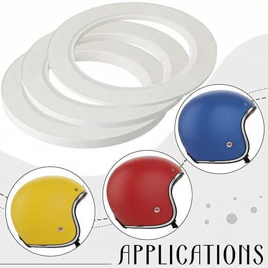 Nezyo 6 Pcs Vinyl Pinstripe Tapes Masking Painter Tapes High Temperature Low Tack Automotive Car Paint for Easy Removal Trim Thin Finishing Masking (White,1/16,1/8, 1/4 Inch)