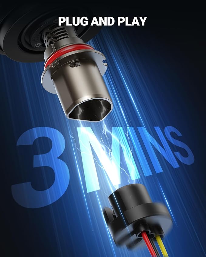SEALIGHT 9007 LED Light Bulb, 50,000LM 1000% Brighter HB5 LED Bulbs, Real Mini Size 6500K Cool White IP68 Waterproof, Plug and Play, Pack of 2