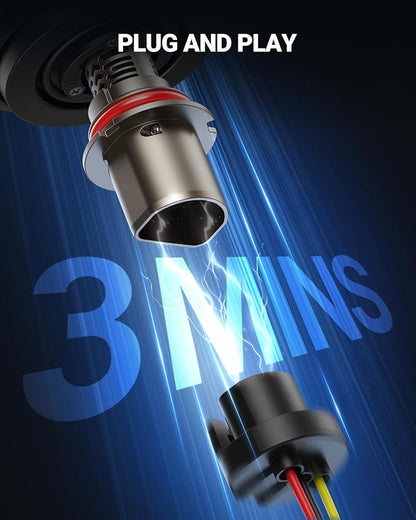 SEALIGHT 9007 LED Light Bulb, 50,000LM 1000% Brighter HB5 LED Bulbs, Real Mini Size 6500K Cool White IP68 Waterproof, Plug and Play, Pack of 2
