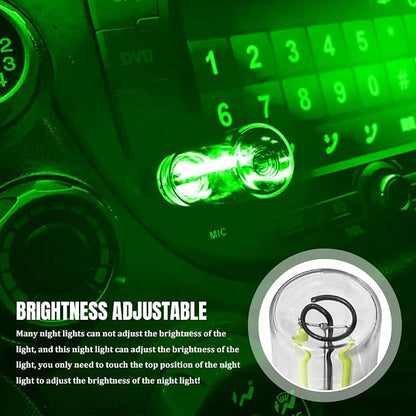 USB LED Car Interior Atmosphere Light, Car USB Night Light, Plug-in Auto Ambient Lighting Retro Lamps, Touch Adjustment LED Automotive Night Lamp Auto Accessories for bedrooms Camping (Green)