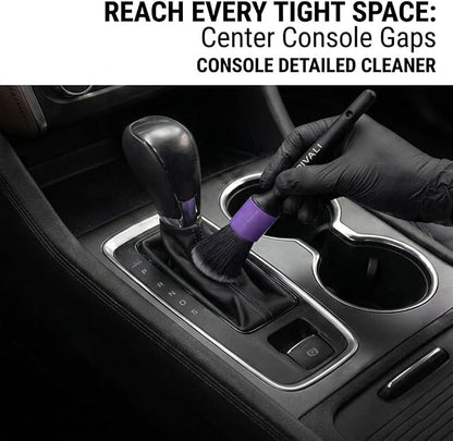 Rivali Car Care Premium 5-Piece Interior Detailing Brush Set - Ultra Soft Scratch-Free Brushes for Leather, Alcantara, Dashboards, Air Vents & Screens - Professional Car Interior Cleaning Kit