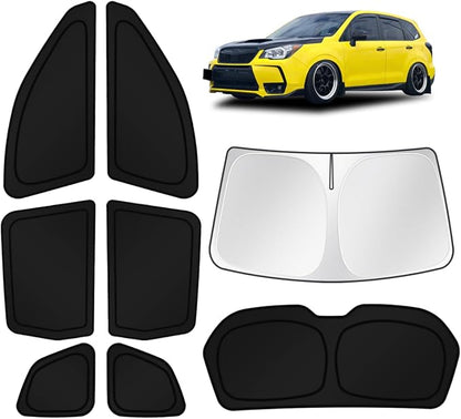 KUST Car Window Shades for Subaru Forester 2014-2017 2018 Windshield Sun Shade Side Window Cover UV Block Privacy Protection Accessories for Camping Blackout Rear Back Full Set 8PCS