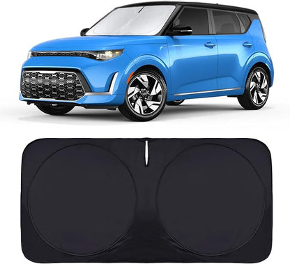 INSAUTO for Soul Windshield Sun Shade Window Sunshade Custom-fit 2020-2026 Kia Soul Wagon Windshield Cover Foldable Sun Visor Thicken 4-Layer Reflective Protector Block UV Rays Car Accessories