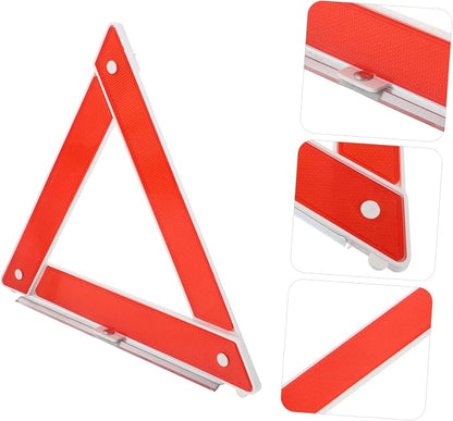 Emergency Roadside Triangle Kit Reflective Warning Sign with High Visibility Foldable Design Durable and Construction for Vehicle Safety and Traffic Alerts