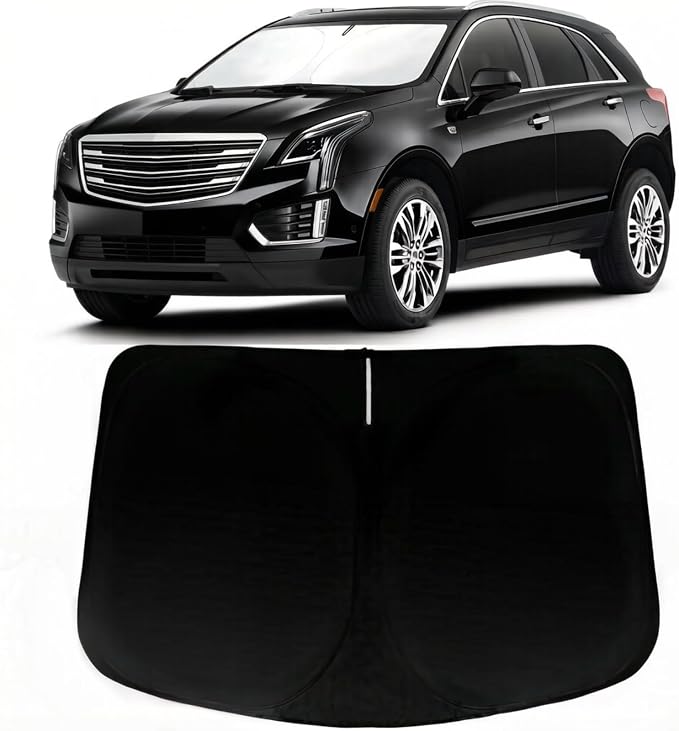 Windshield Sun Shade for Cadillac XT5 2017-2025 2026, Car Front Window Sunshade with 240T Sun Visor Protector Blocks UV Rays Heat Sun Shield Accessories