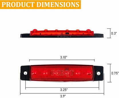 PSEQT 10 Pcs LED Rock Strip Lights Car Underglow Wheel Fender Well Lighting Kits Waterproof for Golf Cart Wrangler Offroad Truck RV UTV ATV Snowmobile (Red)