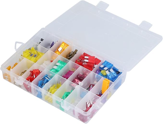 Sonew 300Pcs Car, Automotive Medium Small PES Replacement Kit with 32V, Easy Identification, Transparent Storage Box, Protect Vehicles