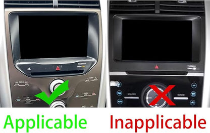 Premium Carbon Fiber Only Compatible with Ford Edge 2011-2014 SEL Accessories Car Hazard Emergency Warning Push Button Switch Panel Cover Interior Trim Sticker Decal Black 1PC
