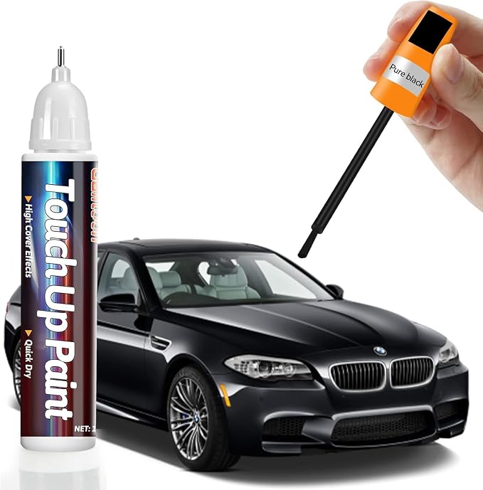 Touch Up Paint Pen for Cars, Car Paint Scratch Repair, 2-In-1 Car Touch Up Paint Fill Paint Pen, Quick & Easy Solution to Repair Minor Automotive Scratches 0.8 fl oz (Black)