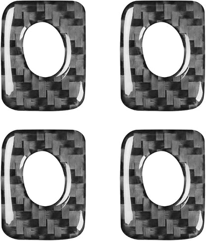 Premium Carbon Fiber Compatible with Ford Edge 2011-2014 2012 2013 SEL/Limited/SE/Sport Accessories Car Inner Door Lock Pin Rings Frame Cover Interior Trim Sticker Decal Black 4PCS