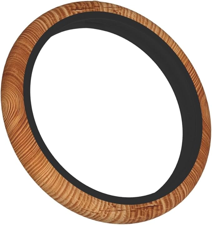 Wood Texture Steering Wheel Covers Non Slip Neoprene Universal 15 Inch Steering Wheel Protector Car Cover for Men Women