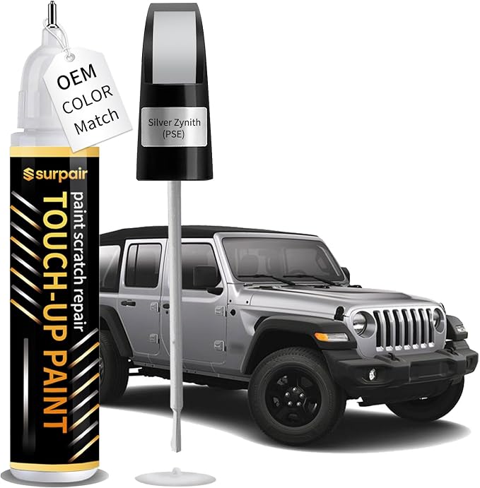 Silver Zynith PSE Touch up Paint for JEEP OEM Color Match Car Scratch Repair Kit for Nicks & Chips Scratches Quick & Easy Paint Fix 2-In-1 Car Scratch Remover Pen
