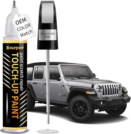 Silver Zynith PSE Touch up Paint for JEEP OEM Color Match Car Scratch Repair Kit for Nicks & Chips Scratches Quick & Easy Paint Fix 2-In-1 Car Scratch Remover Pen