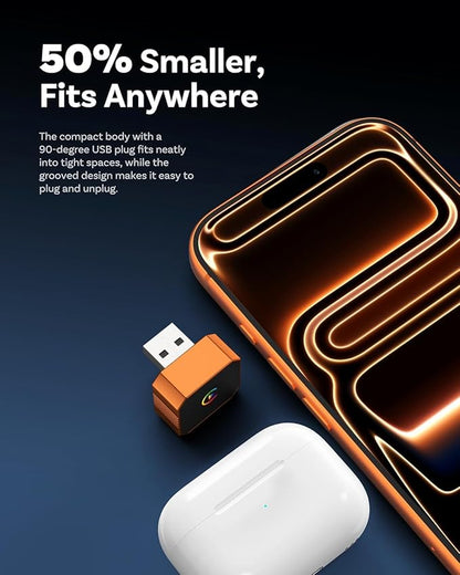 2026 Aimoon Mini Wireless CarPlay Adapter Upgrade Wired to Wireless for CarPlay & Android Auto Plug and Play Fast Auto-Reconnect Stable Control Zero Delay Car Play for iPhone iOS 10+ Android 11+