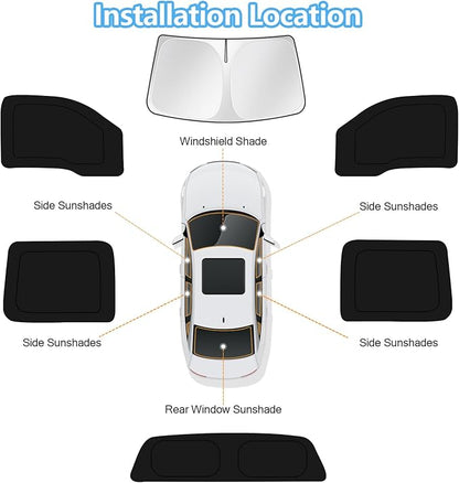 KUST Car Window Shades for Ford F150 2009-2014 Windshield Sun Shade Side Window Cover UV Block Privacy Protection Accessories for Camping Blackout Rear Back Full Set 6PCS