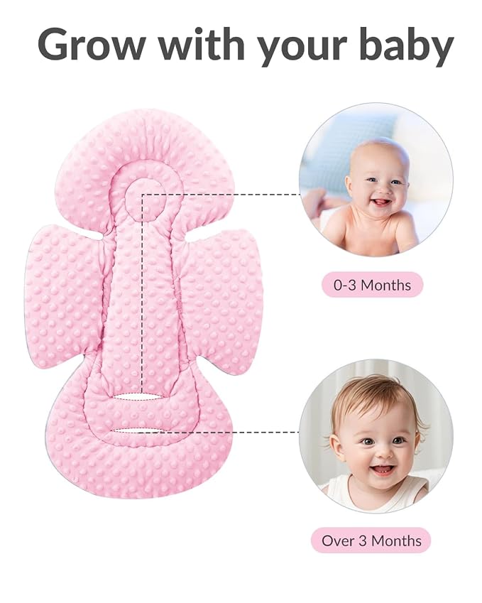 Generic Infant Insert Compatible with Mamaroo Swing & Graco Swing and Infant Car Seat, Newborn Insert Baby Head Body Support, Reversible Design, Breathable Soft Fabric, 1Pcs - Dots, Pink