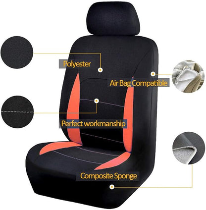 Flying Banner Car Seat Covers Front Seats Rear Bench Polyester car seat Protectors Easy installations Rear Bench Split Classic Man Lady Truck