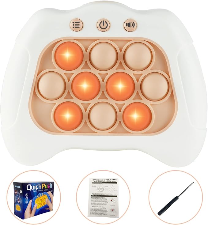 Intoypad Pop The Target! Handheld Speed Push Game Machine: A Fun Multiplayer Game for Family. Sensory Fidget Toy Christmas Toys Gifts for 6 7 8 9 10 11 12 Years Old Kids Road Trip Car Games Kids White